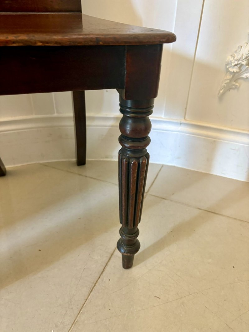 Pair of Antique Regency Quality Carved Mahogany Hall Chairs - Image 11